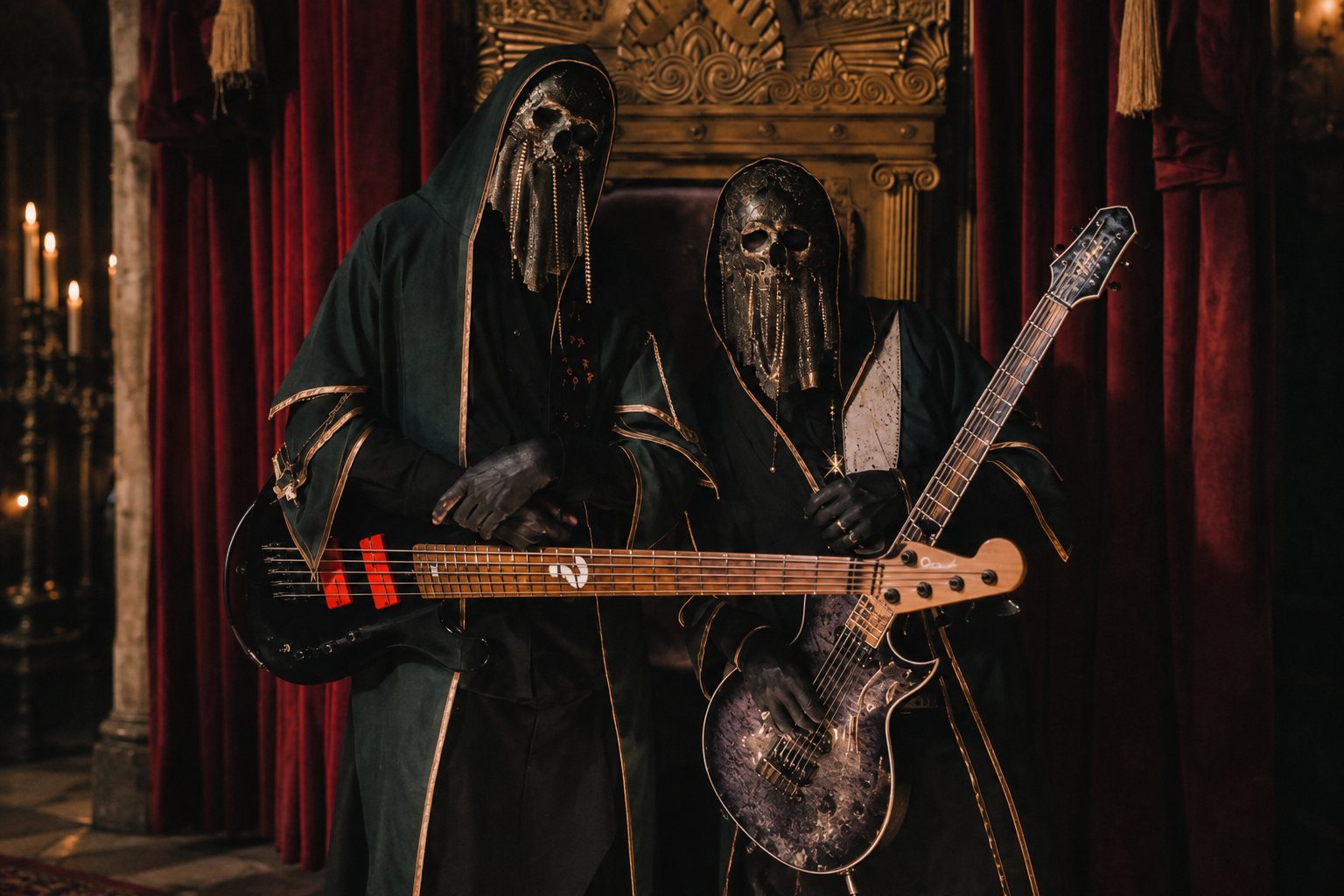 Jackson IV Monarkh SC guitar and Charvel Pro Mod San-Dimas Bass V signature models for Sleep Token